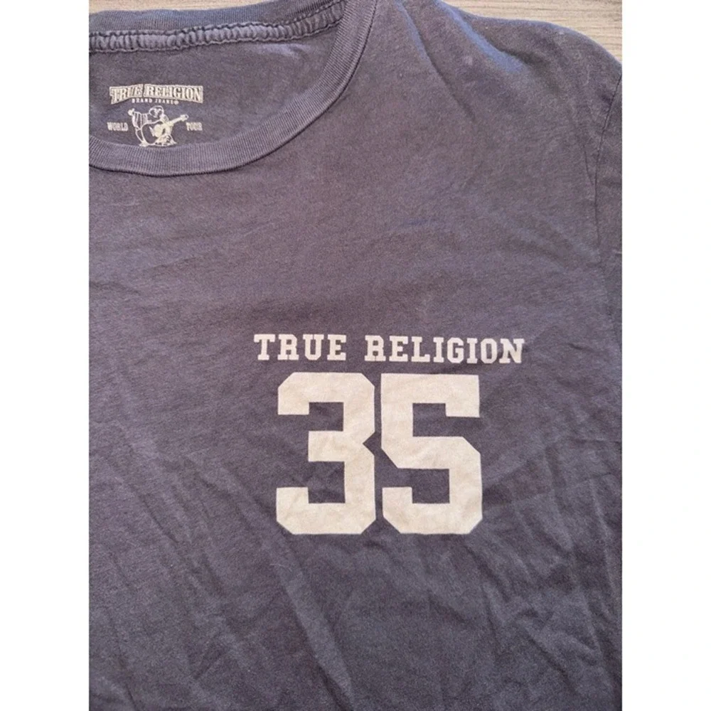 True Religion Mens Gray Shirt Top Graphic #35 Large N1